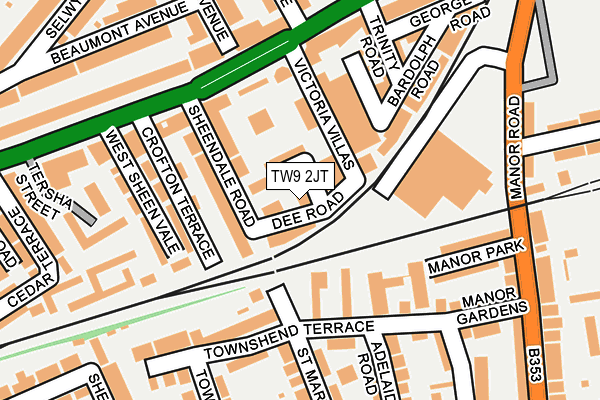 TW9 2JT map - OS OpenMap – Local (Ordnance Survey)
