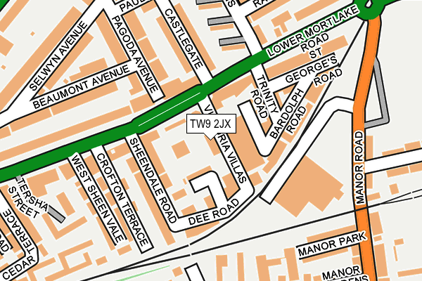 TW9 2JX map - OS OpenMap – Local (Ordnance Survey)