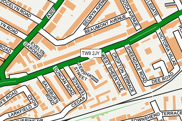 TW9 2JY map - OS OpenMap – Local (Ordnance Survey)