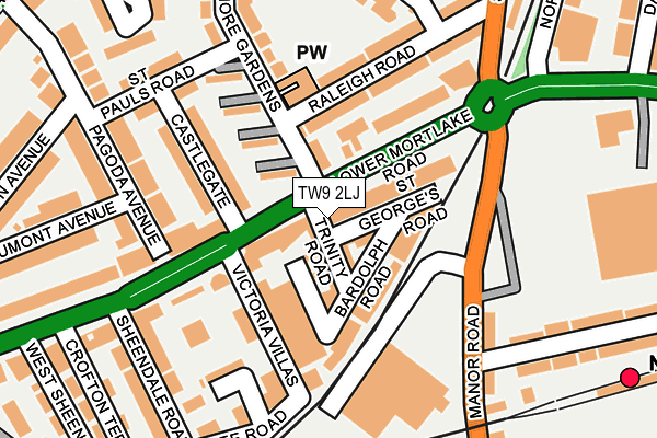 TW9 2LJ map - OS OpenMap – Local (Ordnance Survey)
