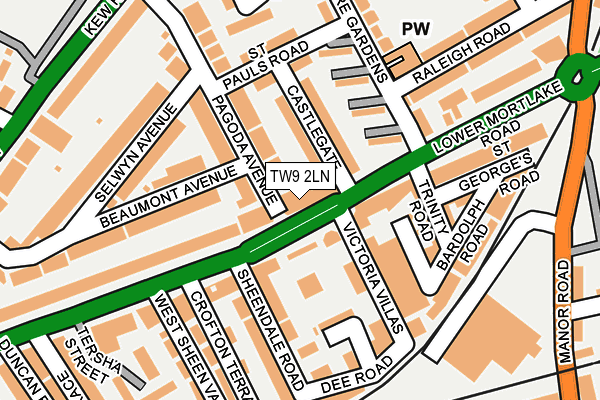 TW9 2LN map - OS OpenMap – Local (Ordnance Survey)
