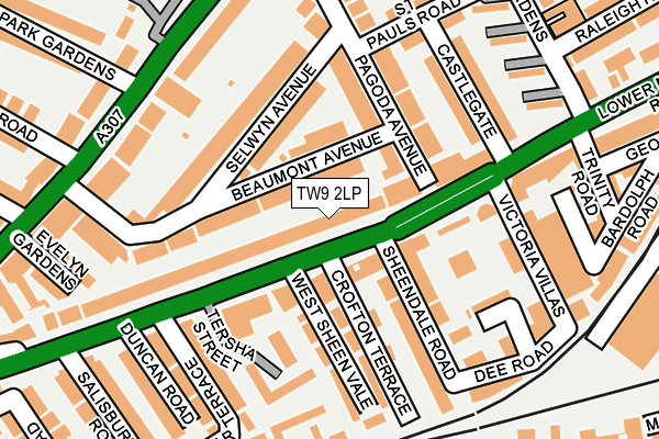 TW9 2LP map - OS OpenMap – Local (Ordnance Survey)