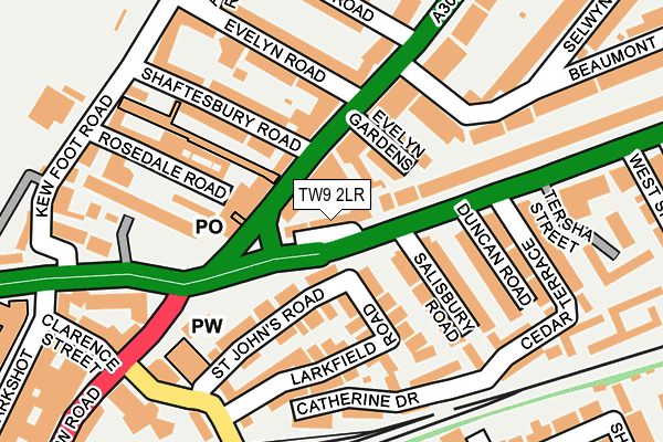 TW9 2LR map - OS OpenMap – Local (Ordnance Survey)