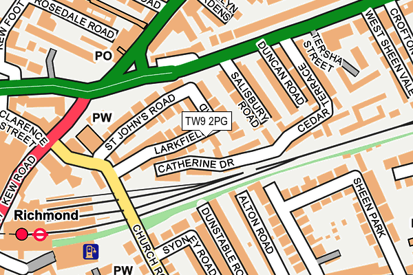 TW9 2PG map - OS OpenMap – Local (Ordnance Survey)