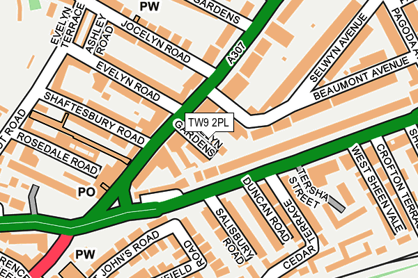 TW9 2PL map - OS OpenMap – Local (Ordnance Survey)