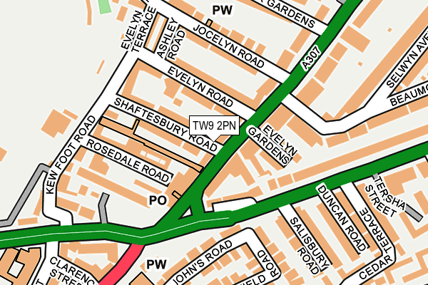TW9 2PN map - OS OpenMap – Local (Ordnance Survey)