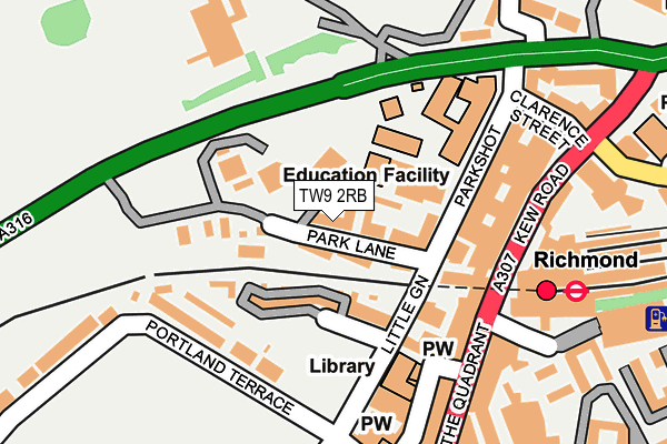 TW9 2RB map - OS OpenMap – Local (Ordnance Survey)