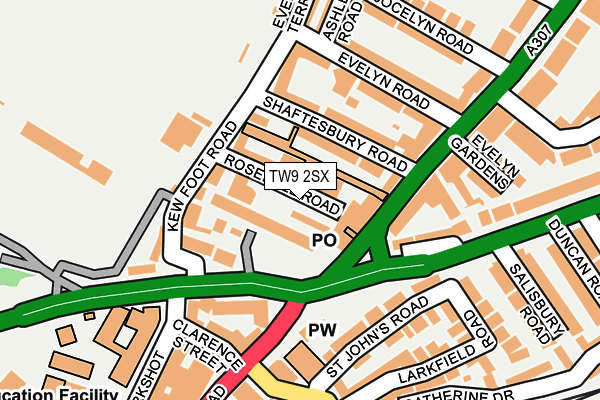 TW9 2SX map - OS OpenMap – Local (Ordnance Survey)
