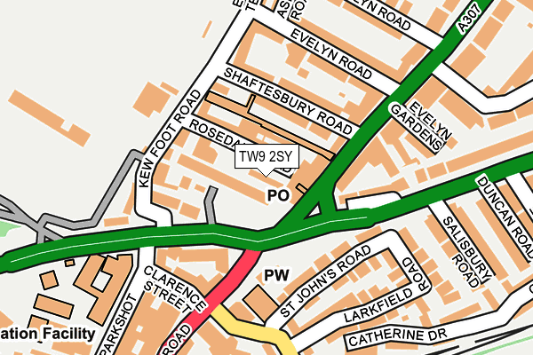 TW9 2SY map - OS OpenMap – Local (Ordnance Survey)