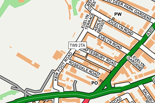 TW9 2TA map - OS OpenMap – Local (Ordnance Survey)