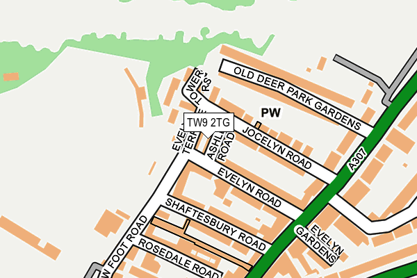 TW9 2TG map - OS OpenMap – Local (Ordnance Survey)