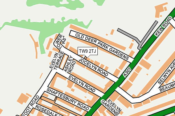 TW9 2TJ map - OS OpenMap – Local (Ordnance Survey)