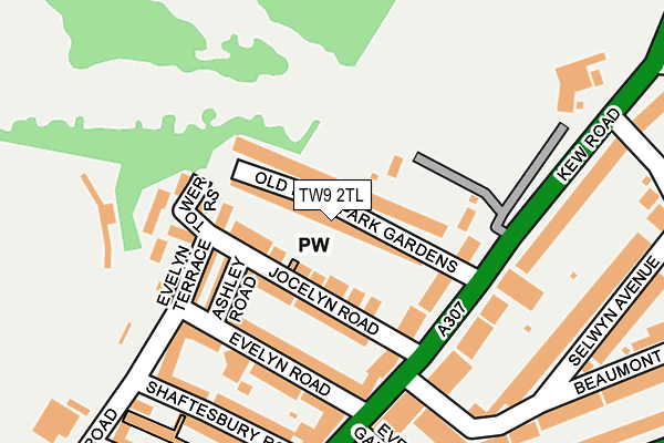 TW9 2TL map - OS OpenMap – Local (Ordnance Survey)