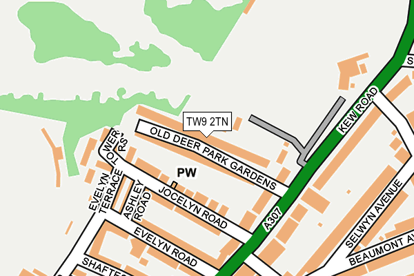 TW9 2TN map - OS OpenMap – Local (Ordnance Survey)