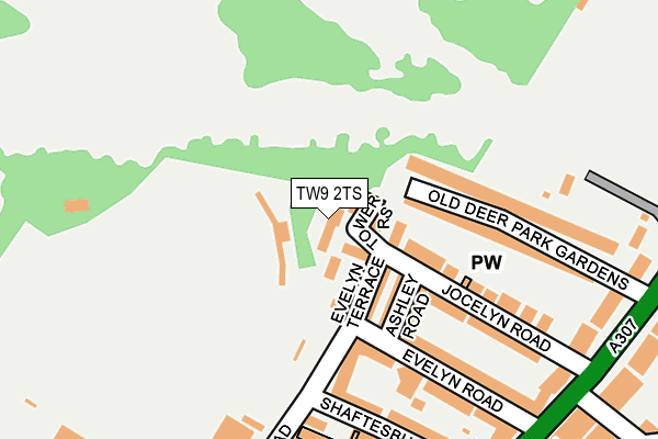 TW9 2TS map - OS OpenMap – Local (Ordnance Survey)
