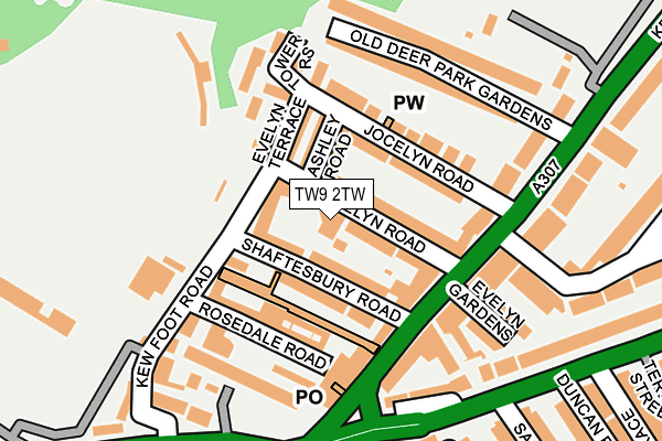 TW9 2TW map - OS OpenMap – Local (Ordnance Survey)