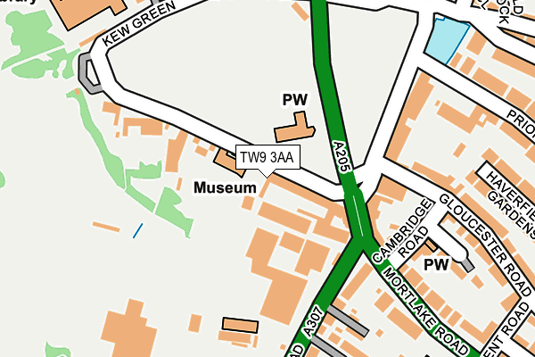TW9 3AA map - OS OpenMap – Local (Ordnance Survey)