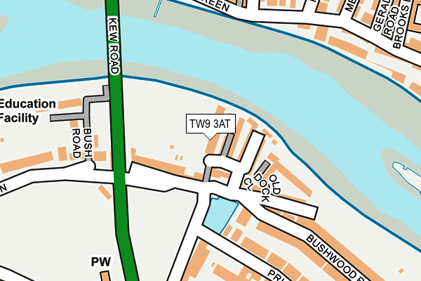 TW9 3AT map - OS OpenMap – Local (Ordnance Survey)