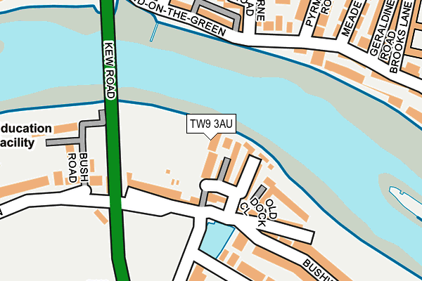 TW9 3AU map - OS OpenMap – Local (Ordnance Survey)