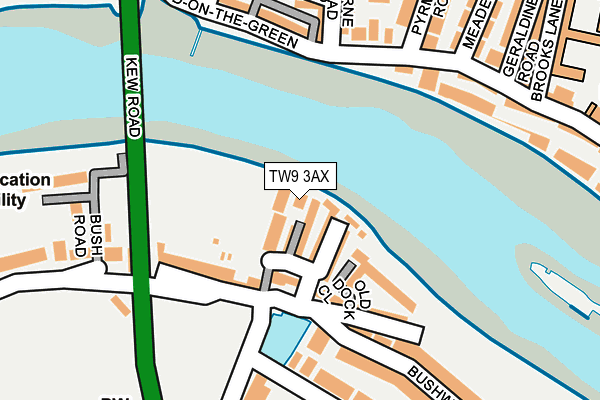 TW9 3AX map - OS OpenMap – Local (Ordnance Survey)