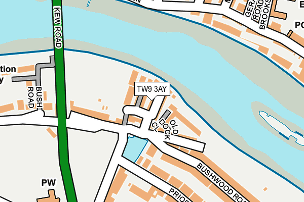 TW9 3AY map - OS OpenMap – Local (Ordnance Survey)