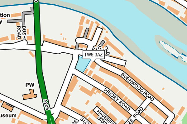 TW9 3AZ map - OS OpenMap – Local (Ordnance Survey)