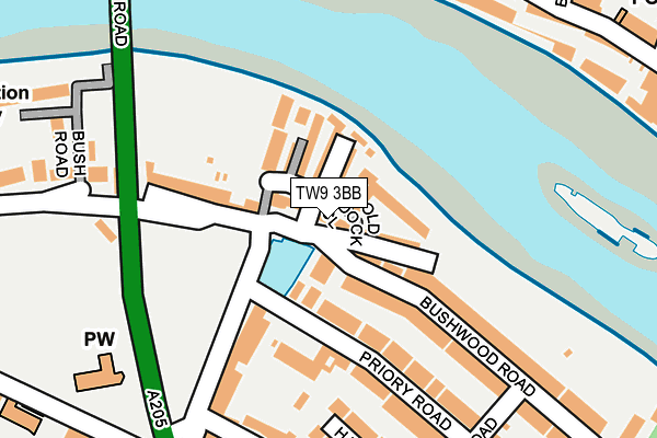 TW9 3BB map - OS OpenMap – Local (Ordnance Survey)