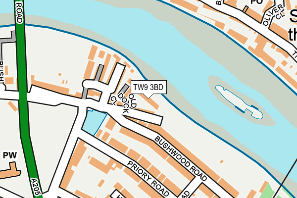 TW9 3BD map - OS OpenMap – Local (Ordnance Survey)