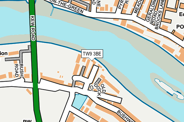 TW9 3BE map - OS OpenMap – Local (Ordnance Survey)