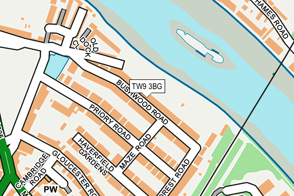 TW9 3BG map - OS OpenMap – Local (Ordnance Survey)