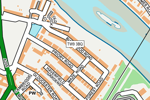 TW9 3BQ map - OS OpenMap – Local (Ordnance Survey)