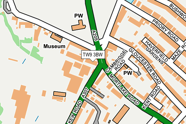 TW9 3BW map - OS OpenMap – Local (Ordnance Survey)