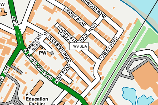 TW9 3DA map - OS OpenMap – Local (Ordnance Survey)