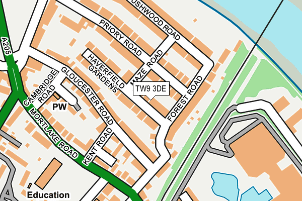 TW9 3DE map - OS OpenMap – Local (Ordnance Survey)