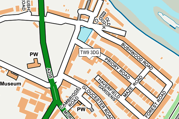 TW9 3DG map - OS OpenMap – Local (Ordnance Survey)