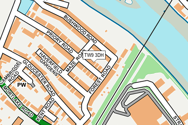 TW9 3DH map - OS OpenMap – Local (Ordnance Survey)