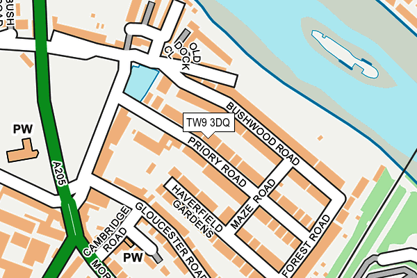 TW9 3DQ map - OS OpenMap – Local (Ordnance Survey)