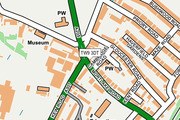 TW9 3DT map - OS OpenMap – Local (Ordnance Survey)