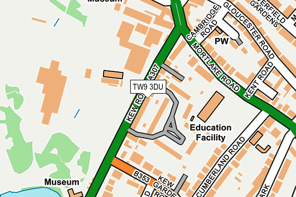 TW9 3DU map - OS OpenMap – Local (Ordnance Survey)