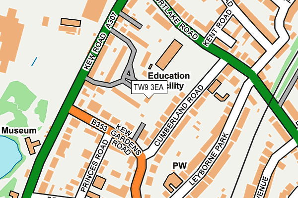 TW9 3EA map - OS OpenMap – Local (Ordnance Survey)