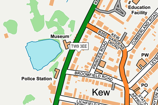 TW9 3EE map - OS OpenMap – Local (Ordnance Survey)