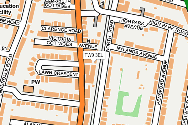 TW9 3EL map - OS OpenMap – Local (Ordnance Survey)