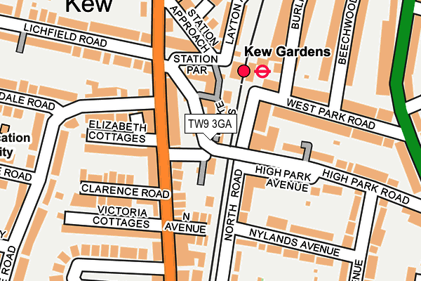 TW9 3GA map - OS OpenMap – Local (Ordnance Survey)