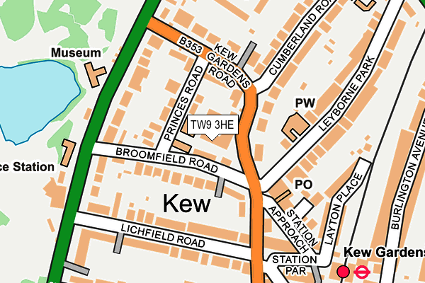 TW9 3HE map - OS OpenMap – Local (Ordnance Survey)
