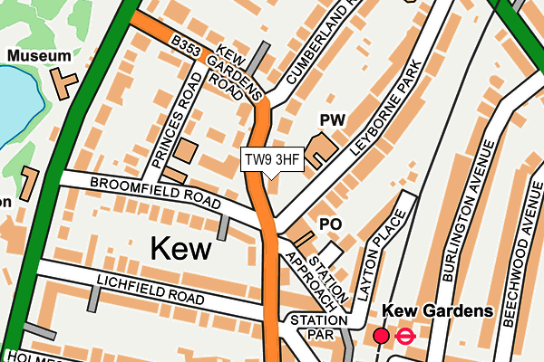 TW9 3HF map - OS OpenMap – Local (Ordnance Survey)