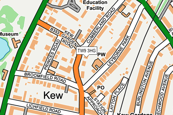 TW9 3HG map - OS OpenMap – Local (Ordnance Survey)
