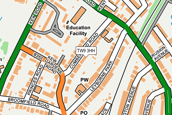 TW9 3HH map - OS OpenMap – Local (Ordnance Survey)