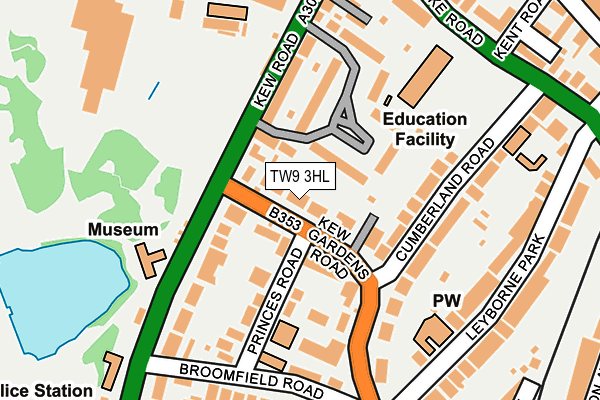 TW9 3HL map - OS OpenMap – Local (Ordnance Survey)