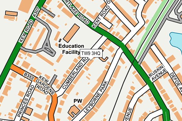 TW9 3HQ map - OS OpenMap – Local (Ordnance Survey)