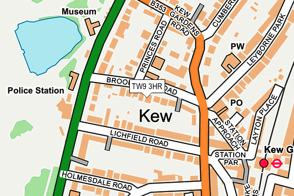 TW9 3HR map - OS OpenMap – Local (Ordnance Survey)
